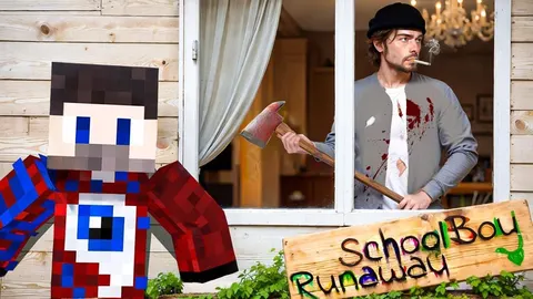 ПОДГЛЯДЫВАЮ ЗА СОСЕДОМ ЗЛЫХ РОДИТЕЛЕЙ в SCHOOLBOY RUNAWAY в Майнкрафт.. — видео